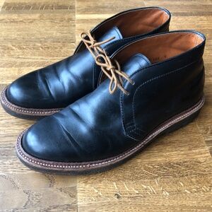 Alden Chukka Boots Size 9 B/D Smooth Matte Black Leather